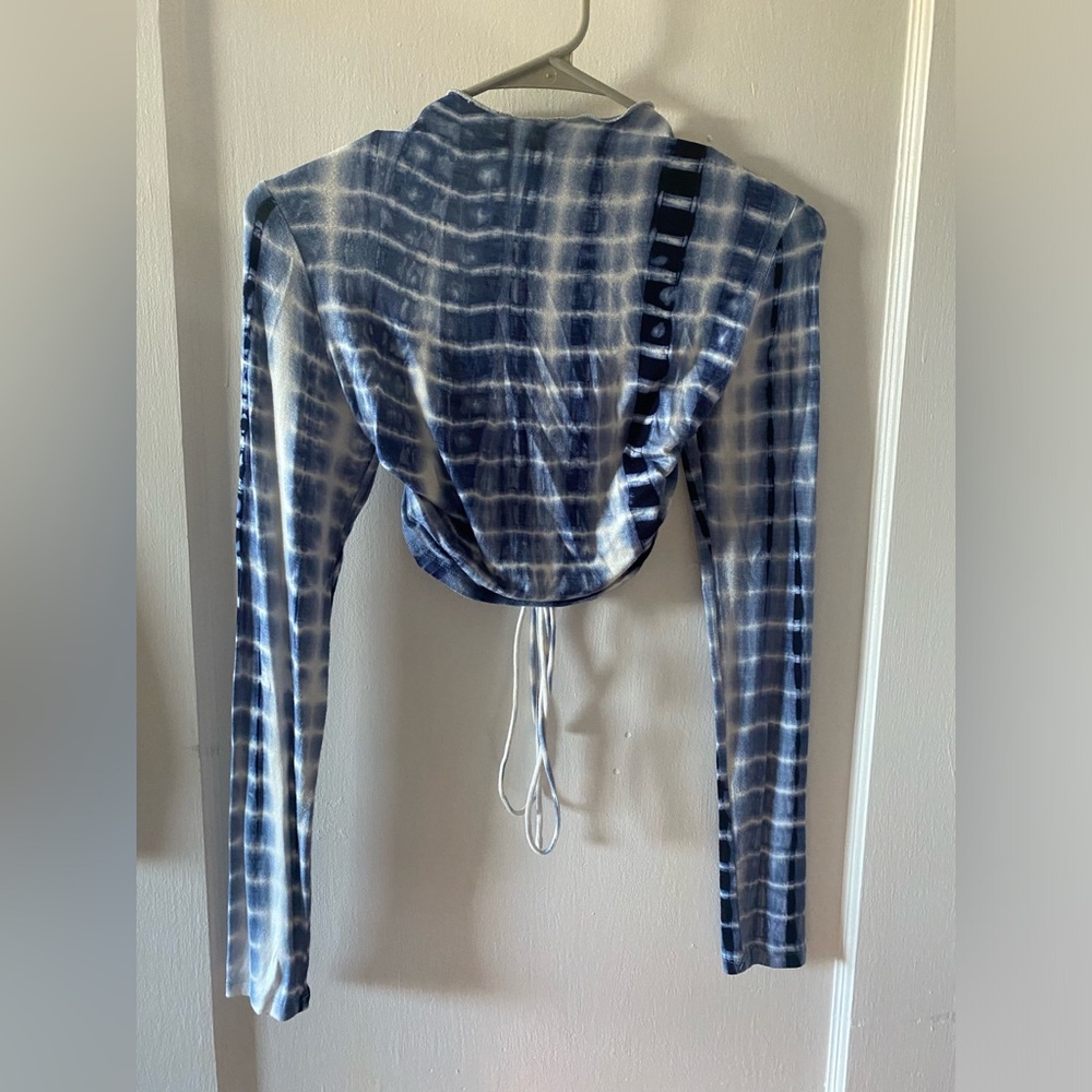 Princess Polly Blue and White Tie Dye Crop Top